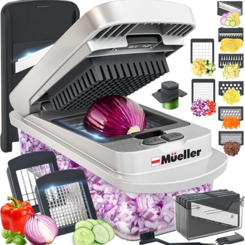 Pro-Series 10-in-1, 8 Blade Vegetable Chopper, Mandoline Slicer, Food Chopper with Container, Fruit Slicer, Kitchen Gadgets & Accessories, Home Essentials