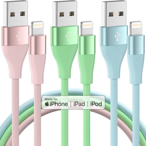 1 3Pack 10 FT Apple MFi Certified Lightning Cable Fast Charging iPhone Charger Cord