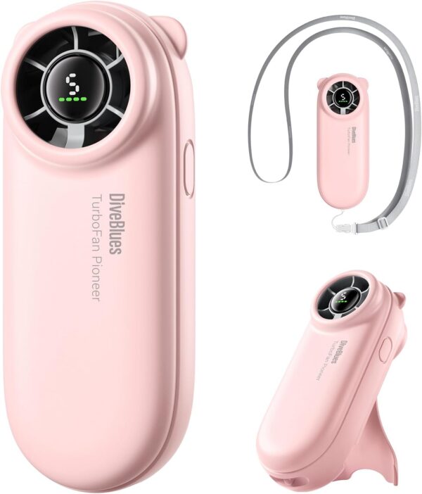 TurboBear Portable Handheld Turbo Fan, 5 Gear Wind, Travel Essentials, Small Hand Held Fan Rechargeable, Mini Personal Fans Cooling, Battery Powered, Pocket Cute Gifts Women 1 TurboBear