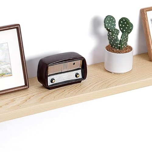 Natural Wood Floating Shelves, 48 Inch Floating Shelf Set of 1, Solid Ash Wood Floating Shelves, Rustic Raw Wood Shelves for Living Room Bedroom Kitchen Home Office - Natural