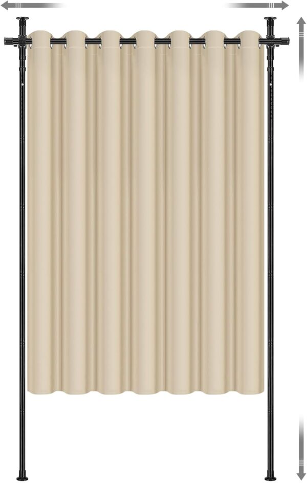 Room Divider Curtain and Rod Set