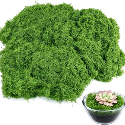 Fake Green Moss for Plants Indoor, 5.3OZ Fake Moss Decor Faux Moss for Crafts Preserved Artificial Moss for DIY Decorative Moss Table Centerpieces Decor Fairy Garden Floral Wedding (150g)