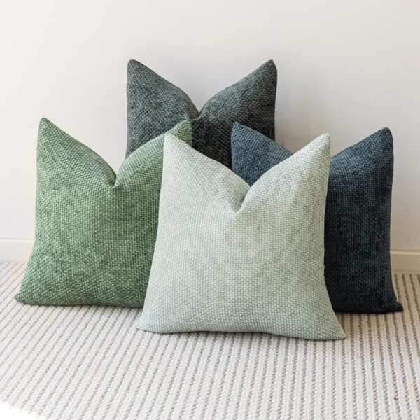 Neutral Decorative Throw Pillow Covers 18x18 Inch for Living Room Couch Bed Sofa Farmhouse Boho Home Decor Set of 4 Soft Corduroy Accent Luxury Cushion Cases (18x18, Green Forest) 1 Throw Pillow Covers