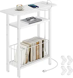 Tall Slim Nightstand Bedside Table