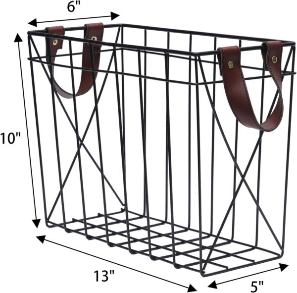 Magazine Rack Magazine Holder Storage Organizer Bin for Magazines, Books or Vinyl Record Album Storage, Black 2 Magazine Rack