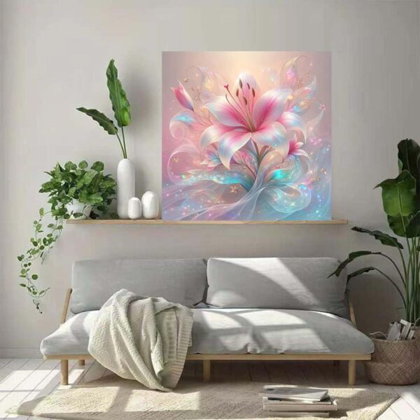 5D Diamond Painting Kits for Adults,Pink Flowers Diamond Art Kits for Adults Beginner,DIY Full Drill Diamond Dot Gem Art Kits for Adults Beginners,Wall Home Decor 12 X 12inch 2 Diamond