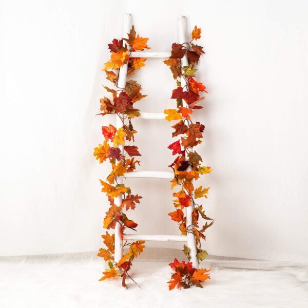 2 Pack Fall Maple Garland - 5.9ft/Piece Artificial Fall Foliage Garland Colorful Autumn Decor for Home Wedding Party (Mixed Color) 2 Garland