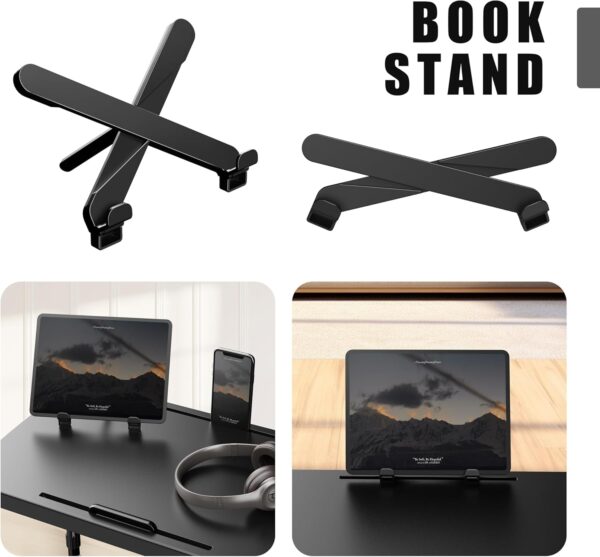 Adjustable Folding Tray Table with Book Stand 4