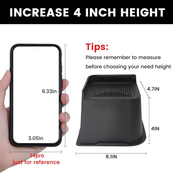 Bed Risers Heavy Duty, Oversized Furniture Risers, Support Up to 6000 Lbs, Lift 4 inch for Couch, Sofa, Table,Chair (Black 4 Pack, 4 inch) 2 Bed Risers