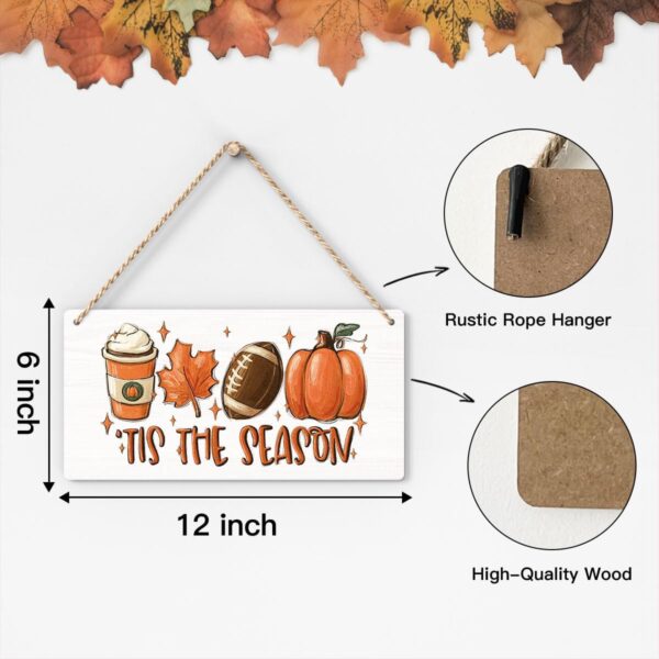 Fall Decorations for Home Office Front Door Decor Signs, Fall Sign, Fall Decor, Tis the Season Sign, Autumn Wall Hanging Decor 12 X 6 Inch 2 Decor Signs