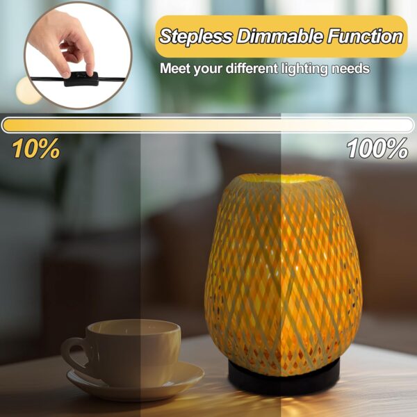 Rattan 3 Color Temperature Handmade Rattan Bamboo Lamp 4