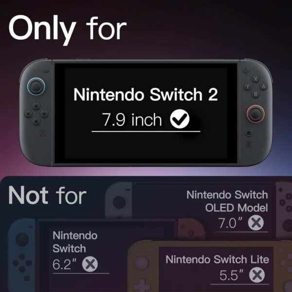 Screen Protector for Nintendo Switch 2 2025, 9H Tempered Glass Film with Easy Installation Tool, Anti-Scratch, HD Clear, 2-Pack 2 Screen Protector