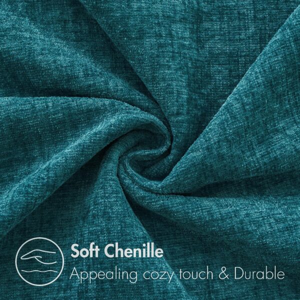 Pack of 2 Dark Teal Throw Pillow Covers 18x18 Inch Soft Chenille Pillow Covers for Sofa Living Room Couch Solid Dyed Cases 2 Covers