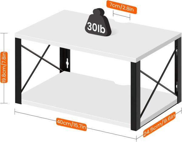Floating Night Stand, Modern Bedside Shelf Wall Mount, Wood Hanging Nightstand with Wire Hole, Floating Side Table for Bedroom Bathroom Living Room Small Places, White 2 Floating