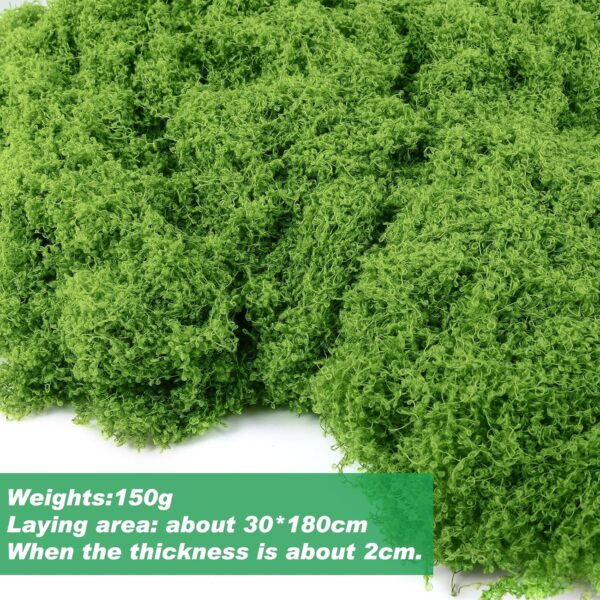 Fake Green Moss for Plants Indoor, 5.3OZ Fake Moss Decor Faux Moss for Crafts Preserved Artificial Moss for DIY Decorative Moss Table Centerpieces Decor Fairy Garden Floral Wedding (150g) 2 Green Moss