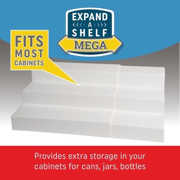 3 Tier Adjustable Canned Goods Shelves for Kitchen Cabinet and Pantry Organization, Expand A Shelf, Mega 3 Shelves