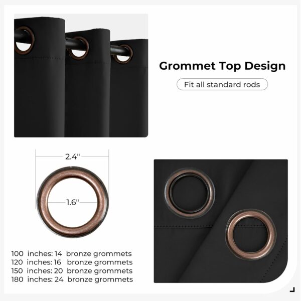 Room Divider Curtain for Sliding Glass Door, Privacy Wall Divider for Bedroom Partition Wide Curtains for Patio Door Room Darkening Grommet Drapes, 1 Panel, Black, W100xL84 3 Room