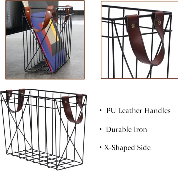 Magazine Rack Magazine Holder Storage Organizer Bin for Magazines, Books or Vinyl Record Album Storage, Black 1 Magazine Rack