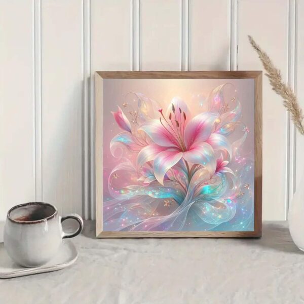 5D Diamond Painting Kits for Adults,Pink Flowers Diamond Art Kits for Adults Beginner,DIY Full Drill Diamond Dot Gem Art Kits for Adults Beginners,Wall Home Decor 12 X 12inch 5 Diamond