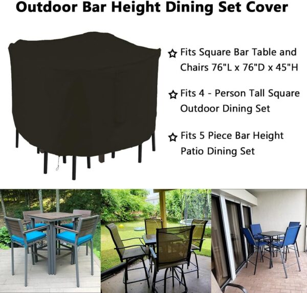 Waterproof Square Bistro Table & Chair Set 3