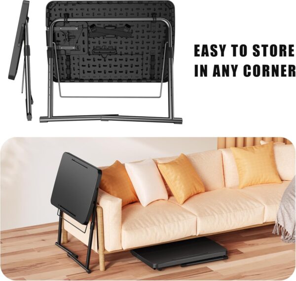 Adjustable Folding Tray Table with Book Stand 3