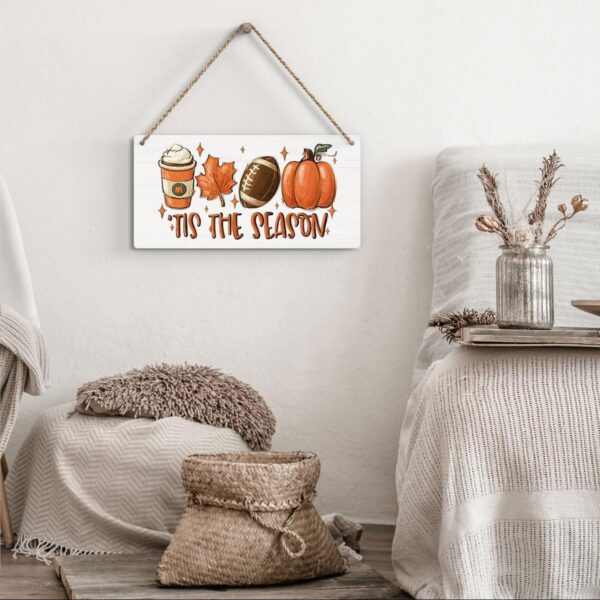 Fall Decorations for Home Office Front Door Decor Signs, Fall Sign, Fall Decor, Tis the Season Sign, Autumn Wall Hanging Decor 12 X 6 Inch 3 Decor Signs