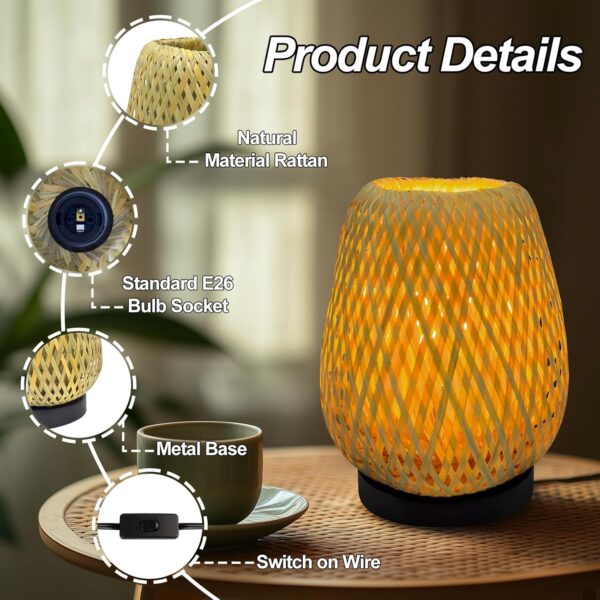 Rattan 3 Color Temperature Handmade Rattan Bamboo Lamp 3