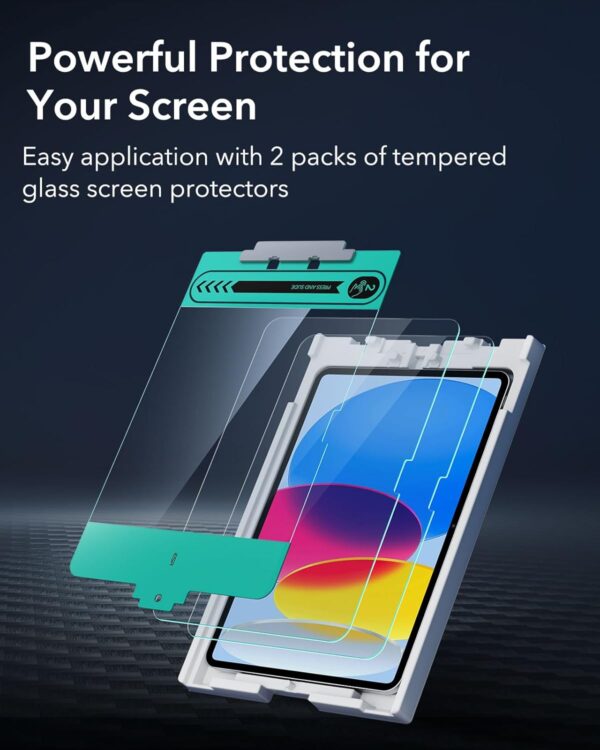 2 Pack Screen Protector for iPad 11th/10th Generation A16 (11/10.9 Inch, 2025/2022), 9H Tempered Glass Film with Easy Application Tray, Scratch Resistant, Bubble Free, HD Clarity, Touch Sensitive 3 Protector