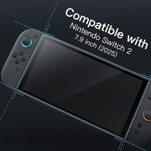 Screen Protector for Nintendo Switch 2 2025, 9H Tempered Glass Film with Easy Installation Tool, Anti-Scratch, HD Clear, 2-Pack 3 Screen Protector