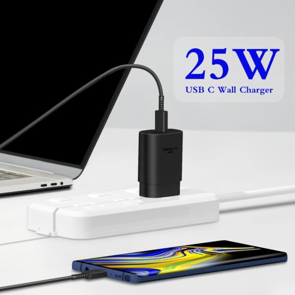 2-Pack 25W Type C Fast Charging Block with 6ft USB C Charger Cable 3