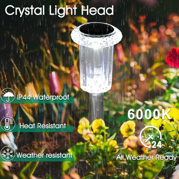 Solar Outdoor Lights, 10 Pack Waterproof Stainless Steel Solar Stake Lights for Pathway Garden Yard Path Walkway Driveway Lawn Patio Outside Decor, Cool White 3