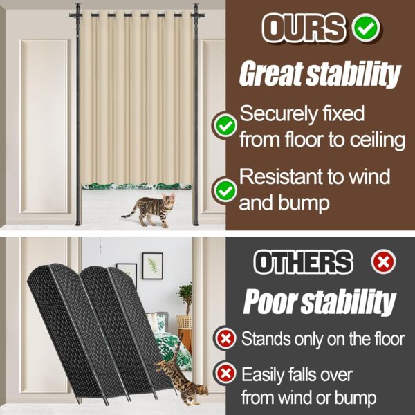 Room Divider Curtain and Rod Set