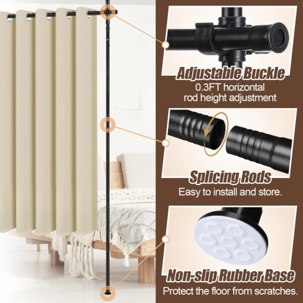Room Divider Curtain and Rod Set