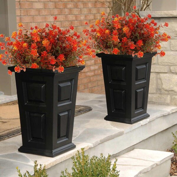 8 Bundles Artificial Fall Flowers No Fade Faux Autumn Plants, Fake Indoor Outdoor Greenery Decorations for Thanksgiving Christmas Wedding Party Home Garden Fireplace Décor (Green Orange) 4 Flowers