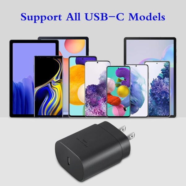 2-Pack 25W Type C Fast Charging Block with 6ft USB C Charger Cable 2