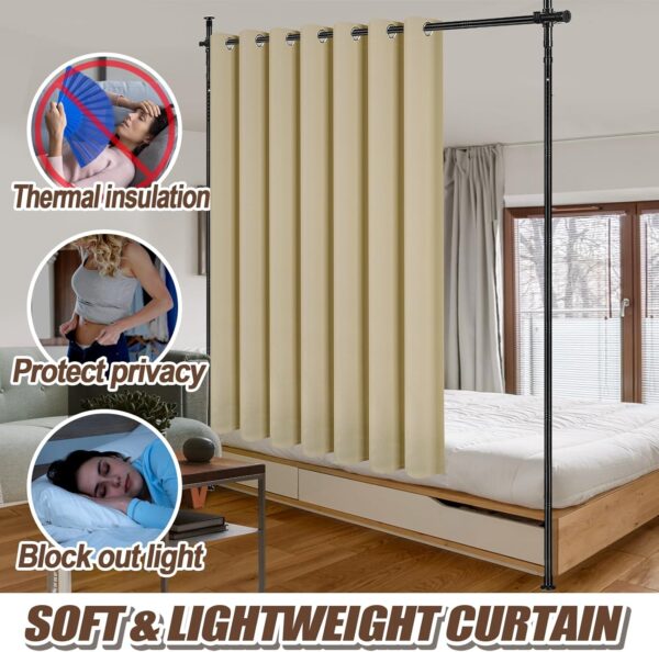 Room Divider Curtain and Rod Set