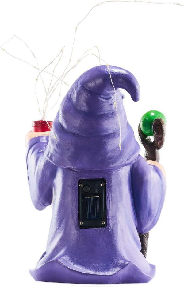 Resin Gnome Statue with Solar LED Firework Lights, Waterproof Garden Decor, Outdoor Yard Ornament, Lawn Patio Gift 3 Resin Gnome Statue with Solar LED Firework Lights