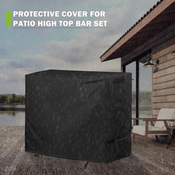 Outdoor High Top Dining Set Cover, 5-Piece Bar Height Rattan/Wicker Furniture Cover for 4 2 Outdoor High Top Dining Set Cover