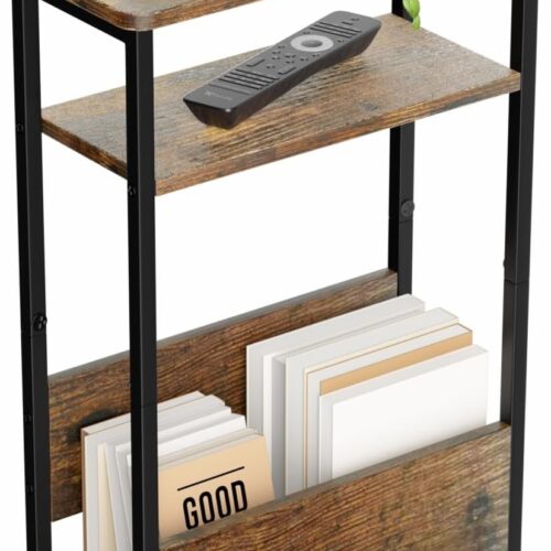 7.1" Narrow Side Table, 3 Tier Small End Table Nightstand Bedside Table, 15.4" L x 24.2" H