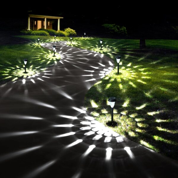 12 Pack Solar Light Outdoor Waterproof, Cool White Pathway Lights Solar Powered, Landscape Lighting, Garden Lights for Decor, Patio, Garden, Yard, Pathways, Walkway 1