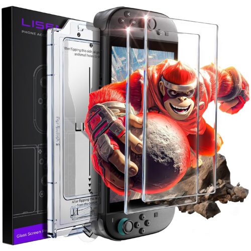 LISEN 2-Pack Screen Protector for Nintendo Switch 2 [2025 Upgrade] (ANTI-GLARE & Auto Alignment Kit) Tempered Glass, Accessories, Switch2 [Longest Durable] Full Coverage switch 2 HD Clear, 2 Pack