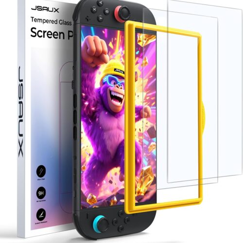 1 2-Pack Anti-Glare Screen Protector for Nintendo Switch 2, Matte Tempered Glass Protector Easy to Install with Guiding Frame 9H Hardness Scratch Resistant Accessories for Switch2