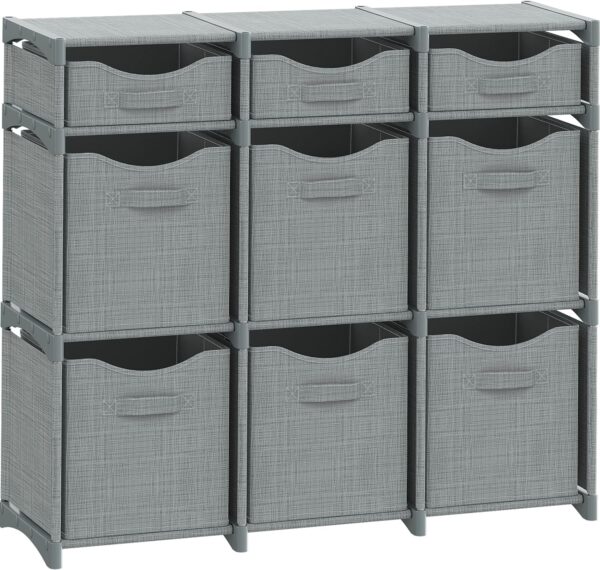 Cube Closet Organizers, Includes All Storage Cube Bins, Easy To Assemble Storage Unit With Drawers | Room Organizer For Clothes, Baby Closet Bedroom, Playroom, Dorm (Light Grey) 1