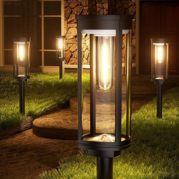 Solar Pathway Lights Outdoor Warm White 8-Pack Waterproof IP65, Auto On/Off Solar Powered Walkway Lighting for Driveway Yard Garden, Upgraded Landscape Lights Outside 1