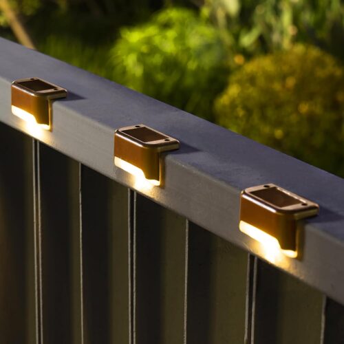 1 SOLPEX Solar Deck Lights Outdoor 16 Pack, Solar Step Lights Waterproof Led Solar lights for Outdoor Stairs, Step , Fence, Yard, Patio, and Pathway(Warm White)