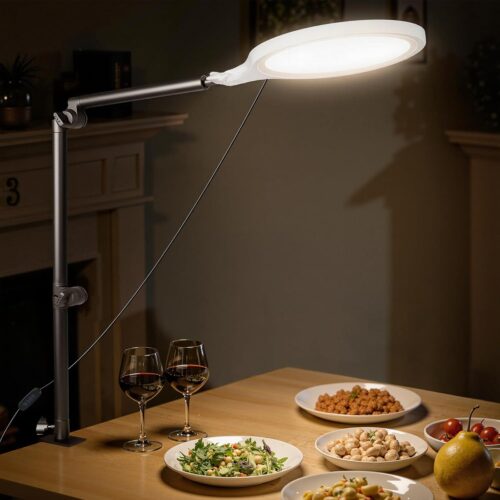 1 Desk Ring Light with Stand, 10" LED Desk Ring Light with Clamp, 360°Rotate & Flexible Height Full-Screen Overhead Ringlight for Video Recording, TikTok, YouTube, Live Streaming, Content Creation