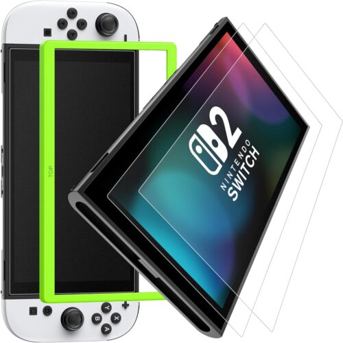 1 Esanik 2 Pack Matte Glass Screen Protector for Nintendo Switch 2 | (2025-7.9inch) | Anti-Glare & Anti-Fingerprint | Anti-Reflection | Bubble Free | Smooth as Silk | 9H Glass Screen Cover