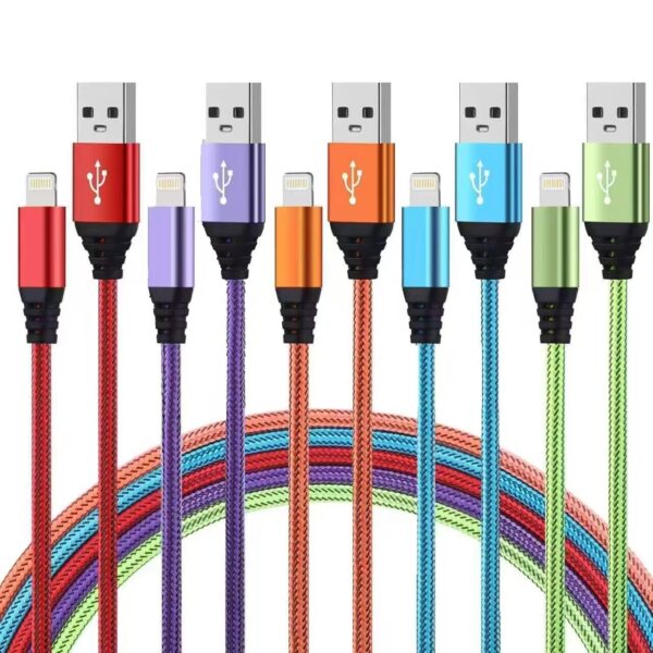 iPhone Charger 10FT 5Pack Apple MFi Certified Lightning Cable Fast Charging Nylon Braided USB-A to Lightning Compatible with iPhone 14/13 mini/14/13/12/11 Pro MAX/XR/XS/8/7/Plus/6S/SE/iPad 1
