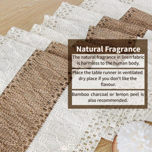 Boho Table Runner for Fall Home Decor with Tassels 72 Inches Long Farmhouse Rustic Table Runner Macrame Burlap Table Decoration for Living Room Bridal Shower(12x72 Inches) 4
