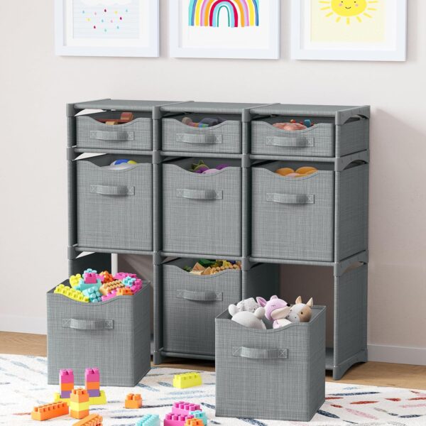 Cube Closet Organizers, Includes All Storage Cube Bins, Easy To Assemble Storage Unit With Drawers | Room Organizer For Clothes, Baby Closet Bedroom, Playroom, Dorm (Light Grey) 4